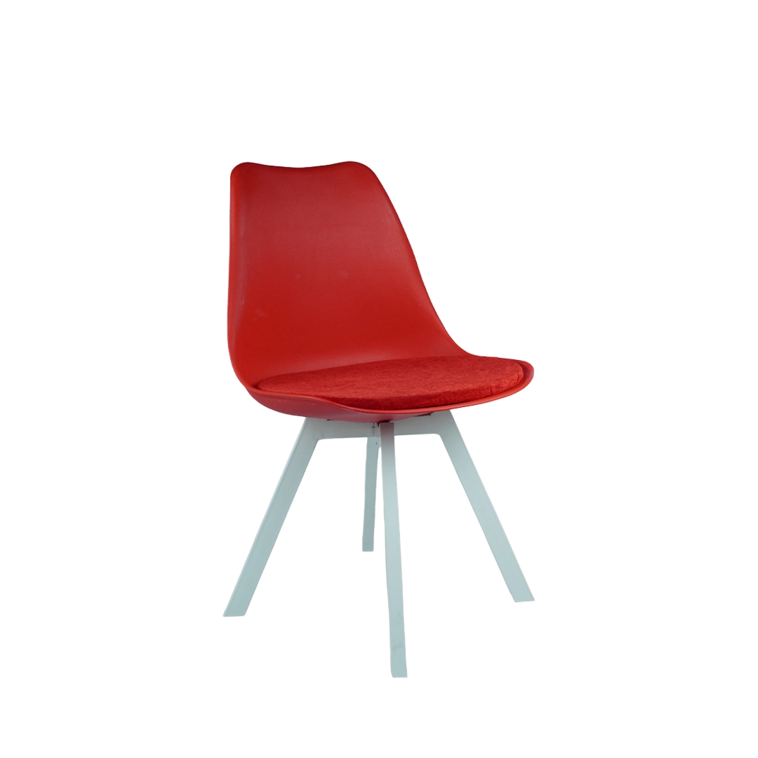 Heavy Duty Tulip Chair White Stand - Red